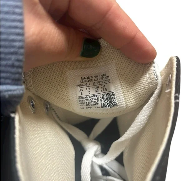 Converse Chuck Taylor All Star Move Black and White Platform High-Tops Size 8 - Picture 5 of 6